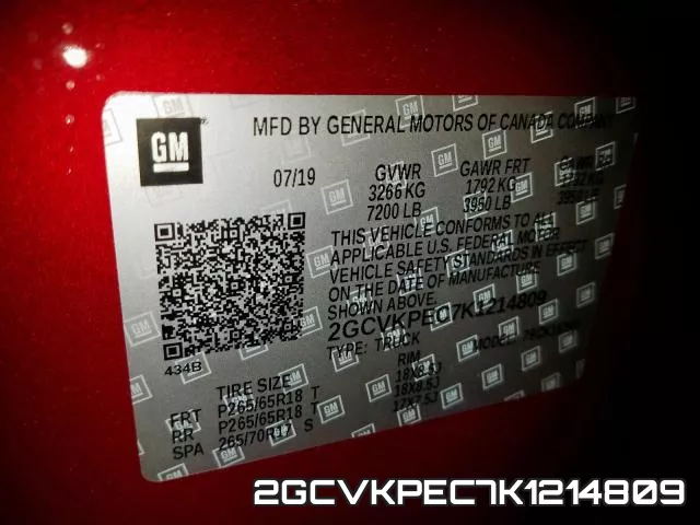 2GCVKPEC7K1214809 фото 2
