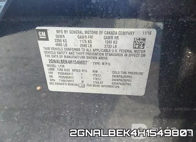 2GNALBEK4H1549807 фото 10