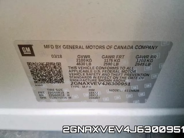 2GNAXVEV4J6300951 фото 2