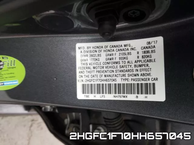 2HGFC1F70HH657045 фото 2