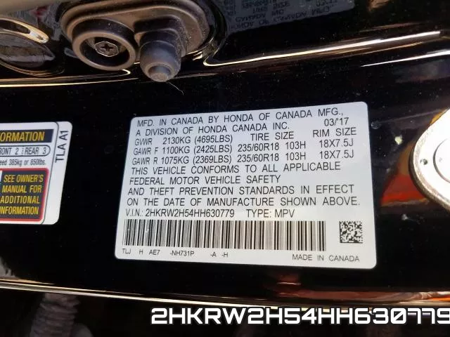 2HKRW2H54HH630779 фото 2