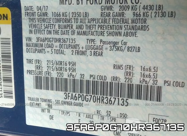 3FA6P0G70HR367135 фото 10