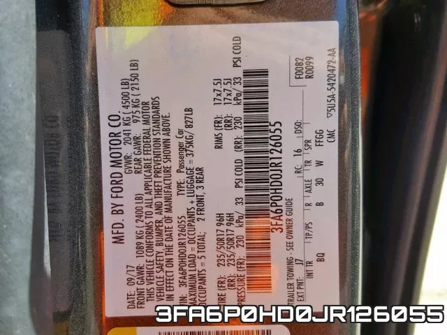 3FA6P0HD0JR126055 фото 2