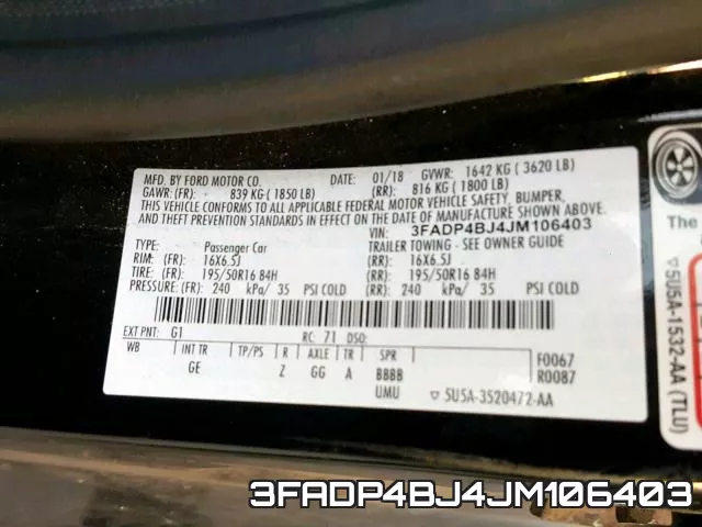 3FADP4BJ4JM106403 фото 2