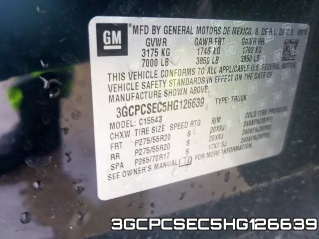 3GCPCSEC5HG126639 фото 2