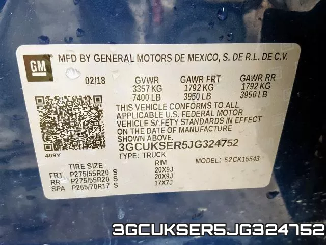3GCUKSER5JG324752 фото 2