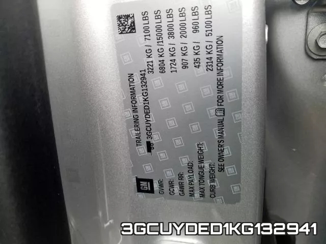 3GCUYDED1KG132941 фото 2