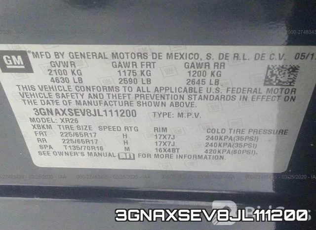 3GNAXSEV8JL111200 фото 10