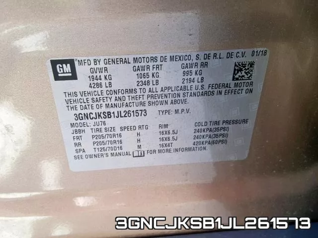 3GNCJKSB1JL261573 фото 2