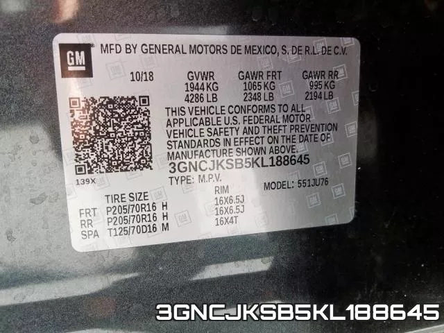 3GNCJKSB5KL188645 фото 2