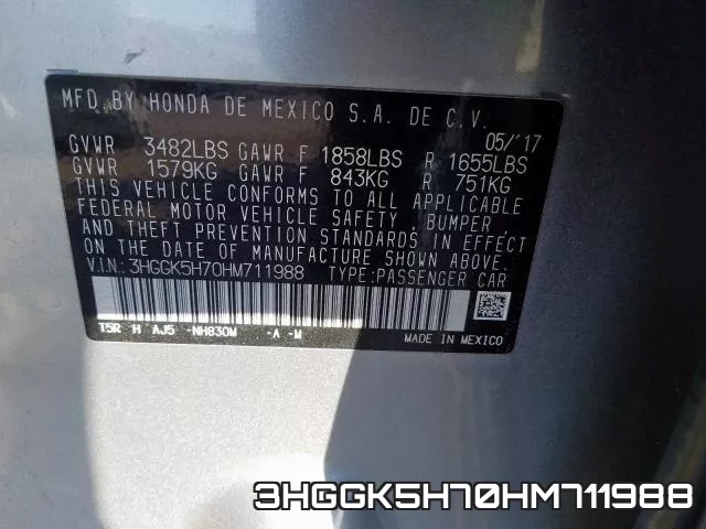 3HGGK5H70HM711988 фото 2