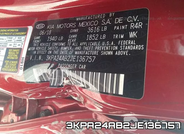 3KPA24AB2JE136757 фото 10