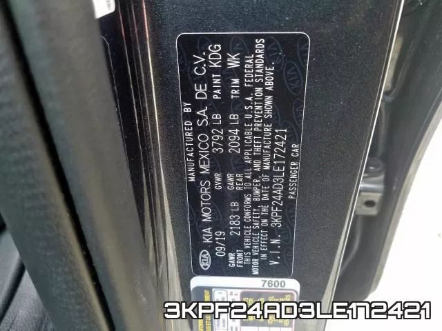 3KPF24AD3LE172421 фото 2