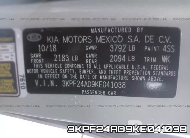 3KPF24AD9KE041038 фото 10