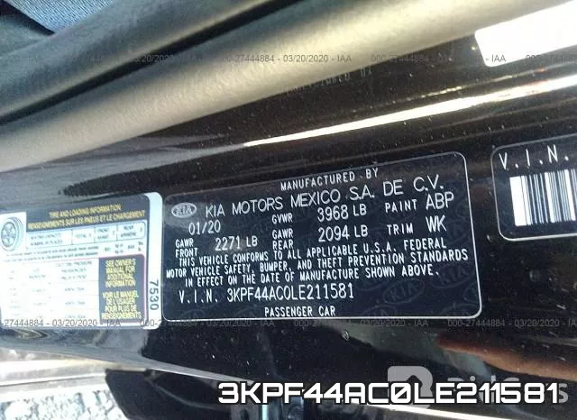 3KPF44AC0LE211581 фото 10