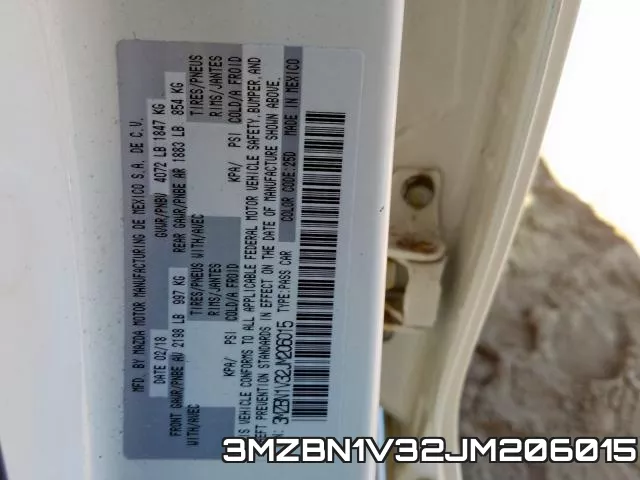 3MZBN1V32JM206015 фото 2
