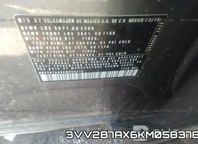 3VV2B7AX6KM058378 фото 10