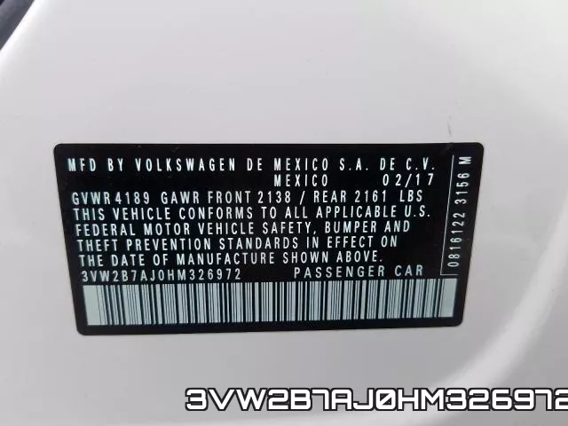 3VW2B7AJ0HM326972 фото 2
