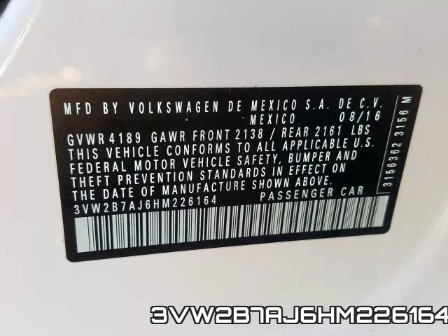 3VW2B7AJ6HM226164 фото 2