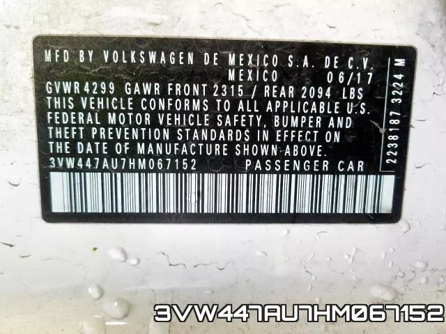 3VW447AU7HM067152 фото 2