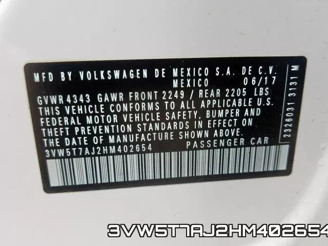 3VW5T7AJ2HM402654 фото 2
