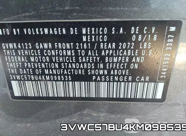 3VWC57BU4KM098535 фото 10