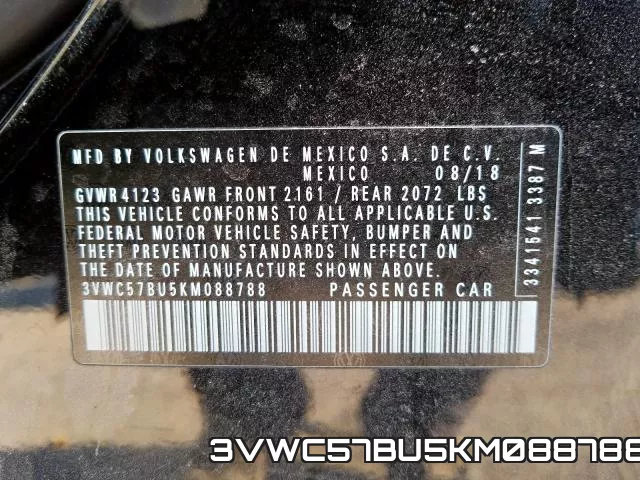 3VWC57BU5KM088788 фото 2