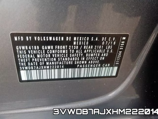 3VWDB7AJXHM222014 фото 2