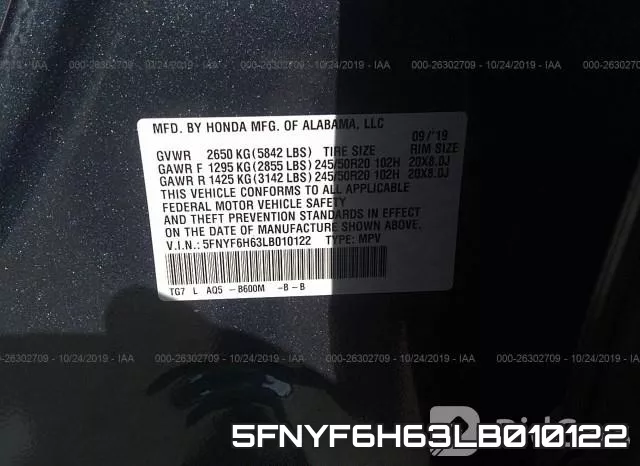 5FNYF6H63LB010122 фото 10