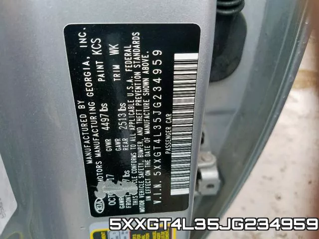 5XXGT4L35JG234959 фото 2
