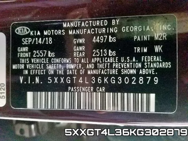 5XXGT4L36KG302879 фото 2