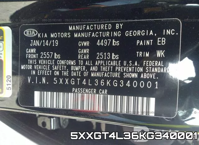 5XXGT4L36KG340001 фото 10