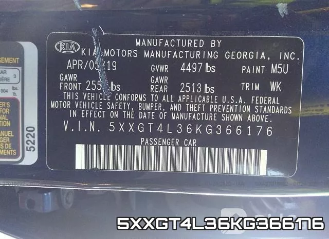 5XXGT4L36KG366176 фото 10