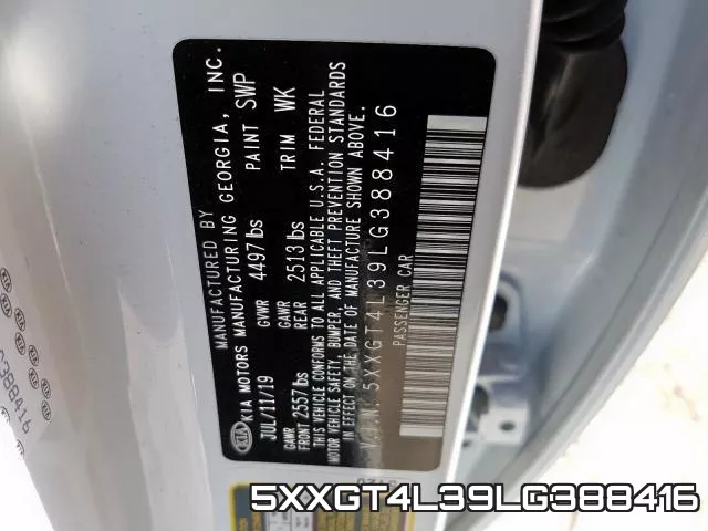 5XXGT4L39LG388416 фото 2