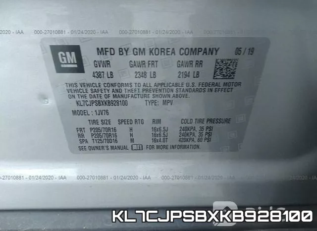 KL7CJPSBXKB928100 фото 10