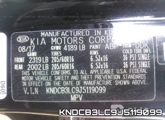 KNDCB3LC9J5119099 фото 10