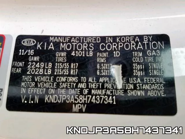KNDJP3A58H7437341 фото 2