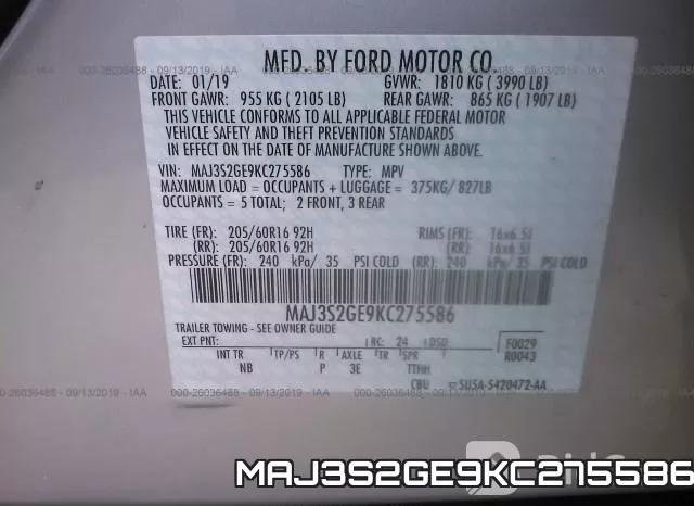MAJ3S2GE9KC275586 фото 10