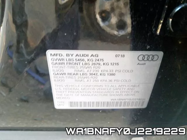 WA1BNAFY0J2219229 фото 2