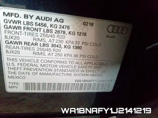 WA1BNAFY1J2141219 фото 2