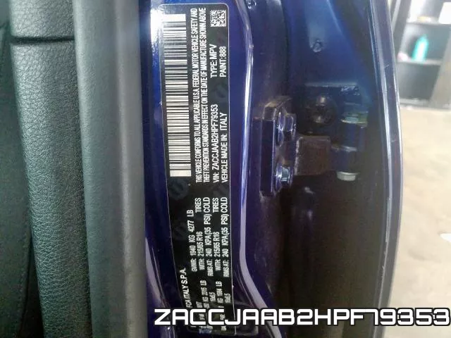 ZACCJAAB2HPF79353 фото 2