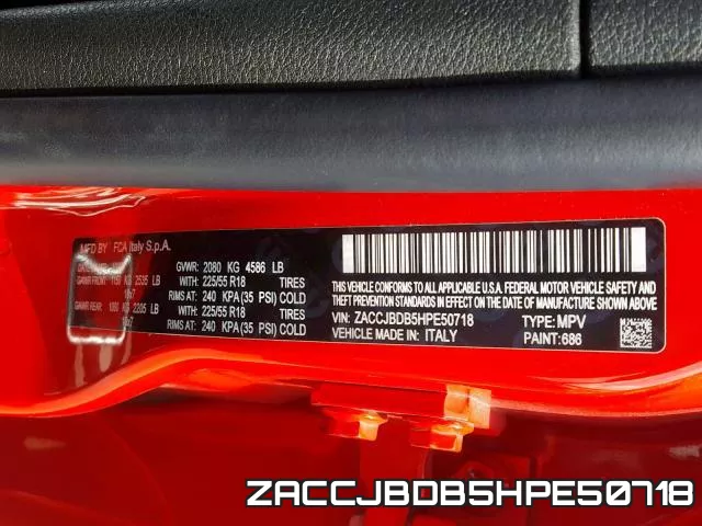 ZACCJBDB5HPE50718 фото 2