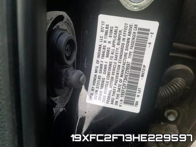 19XFC2F73HE229597 фото 2