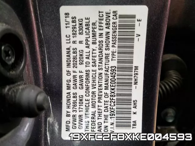 19XFC2F8XKE004593 фото 2