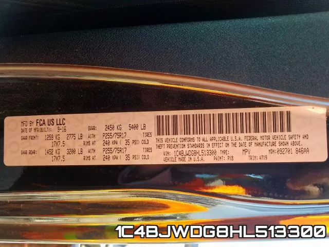1C4BJWDG8HL513300 фото 2