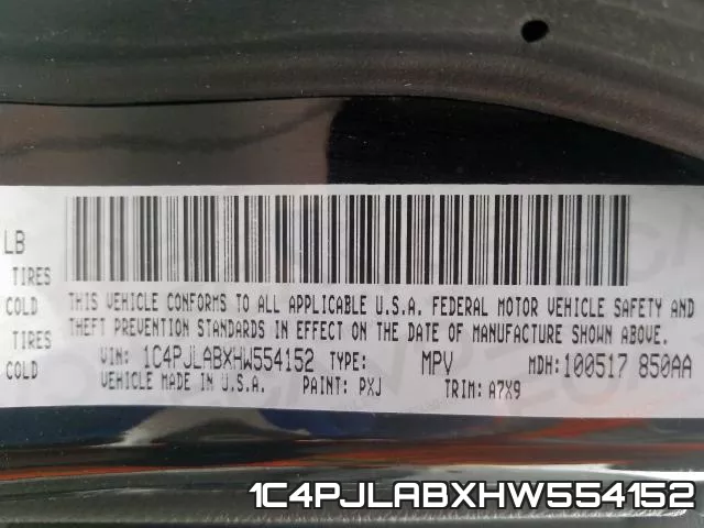1C4PJLABXHW554152 фото 2