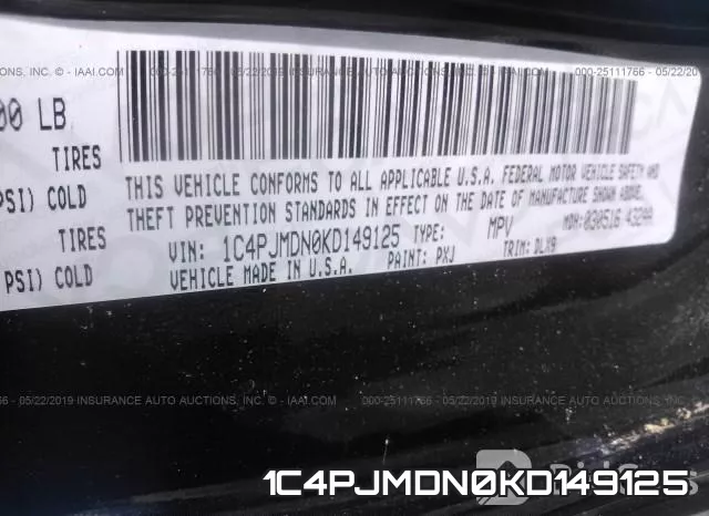 1C4PJMDN0KD149125 фото 10
