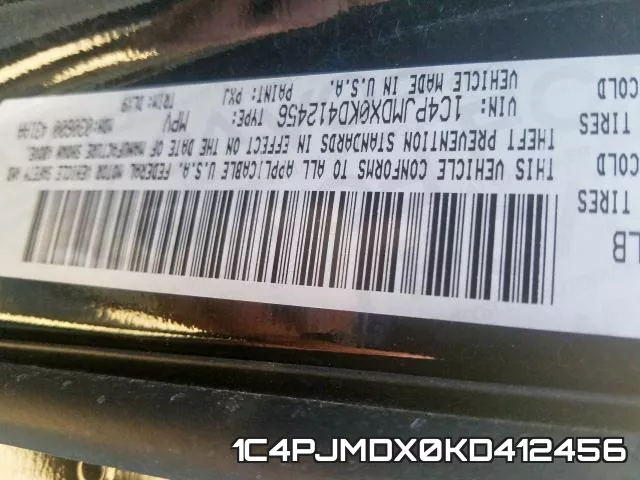 1C4PJMDX0KD412456 фото 2