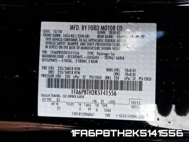 1FA6P8TH2K5141556 фото 2