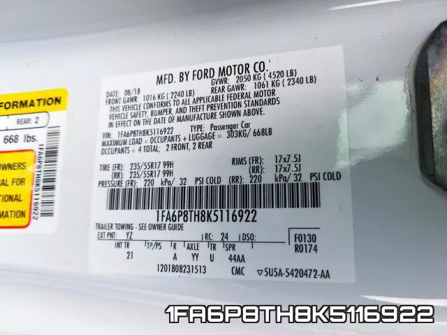 1FA6P8TH8K5116922 фото 2